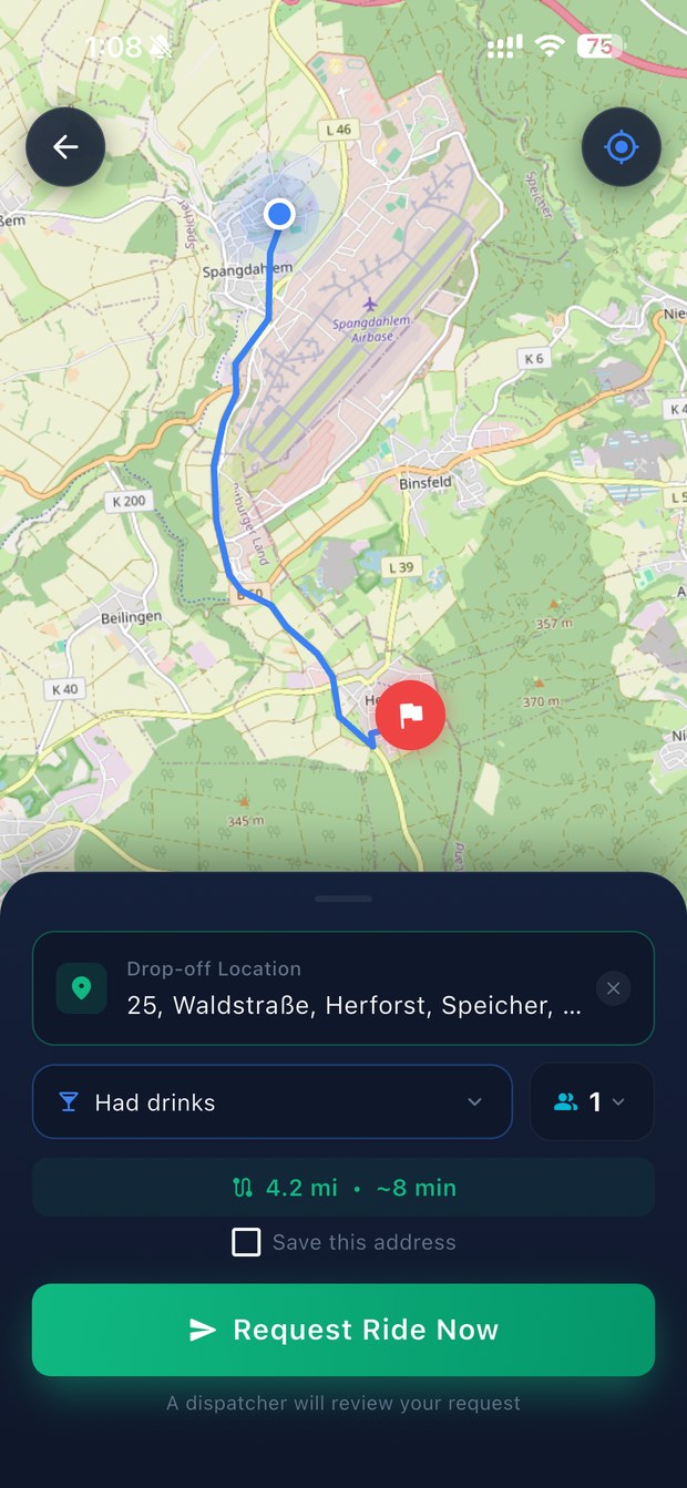 Requesting a ride